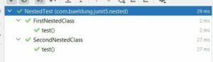 IntelliJ中嵌套测试