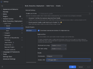IntelliJ Gradle设置界面