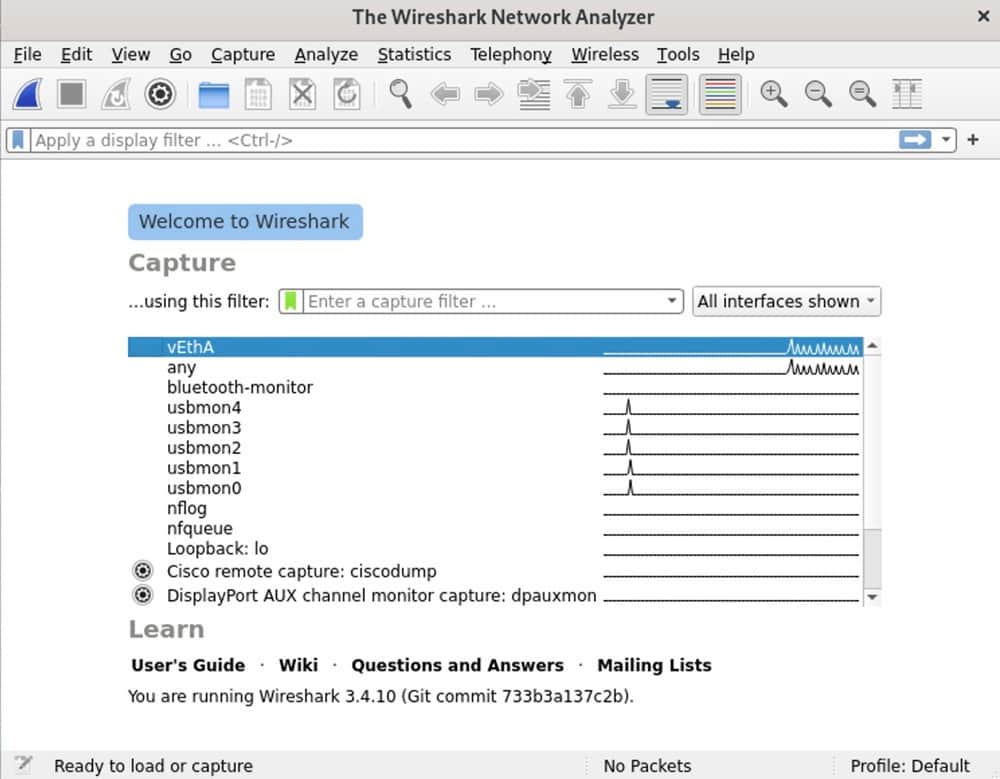 wireshark interfaces