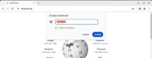 Type-name-for-shortcut