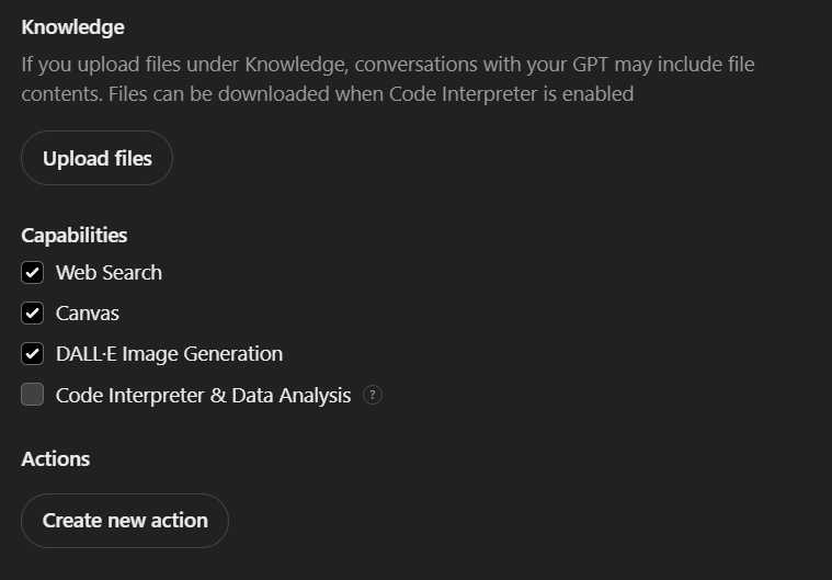 GPT Builder knowledge base upload