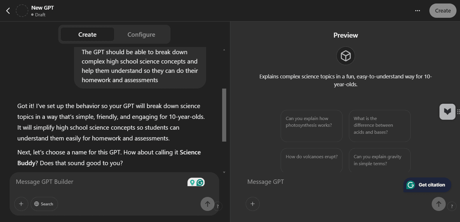 GPT builder create custom GPT follow up