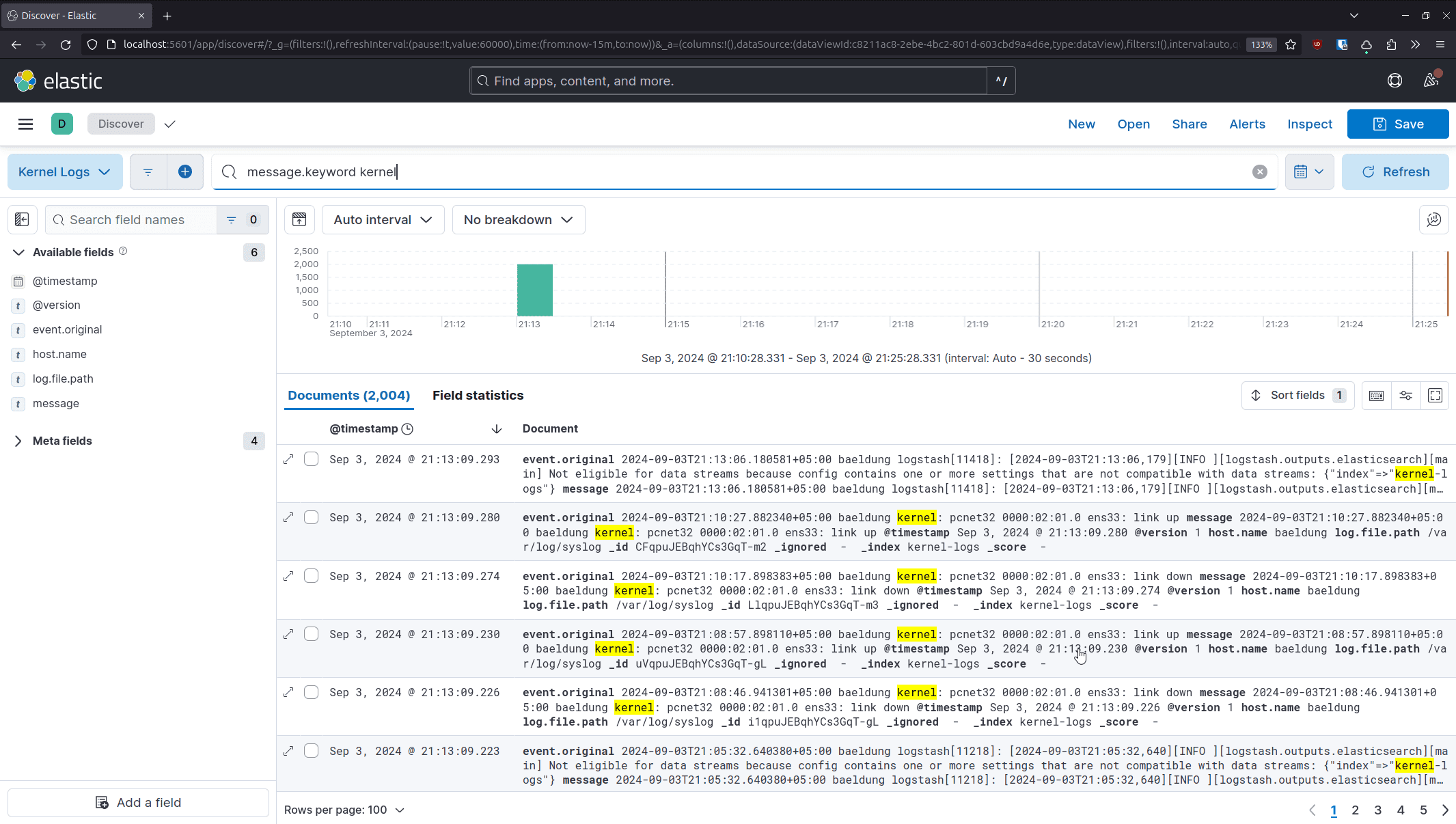 Kibana: Data view