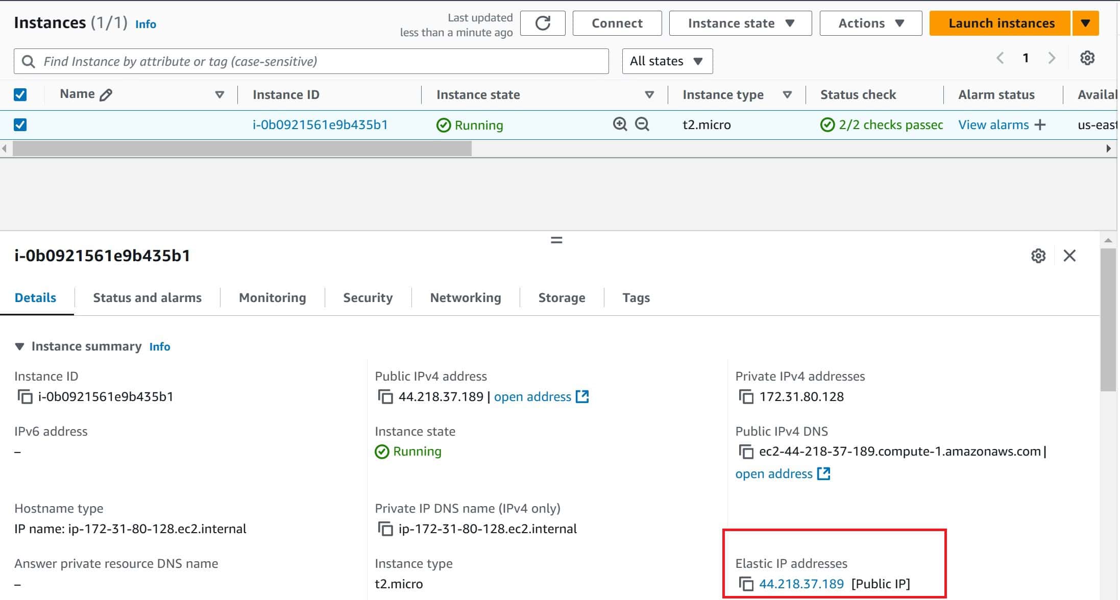 Assign elastic IP to EC2