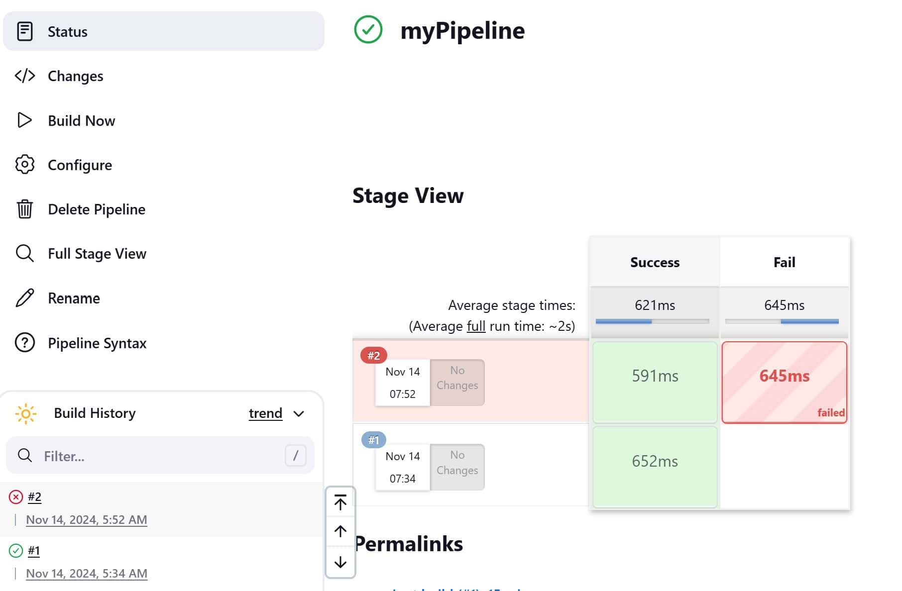 jenkins failed stage