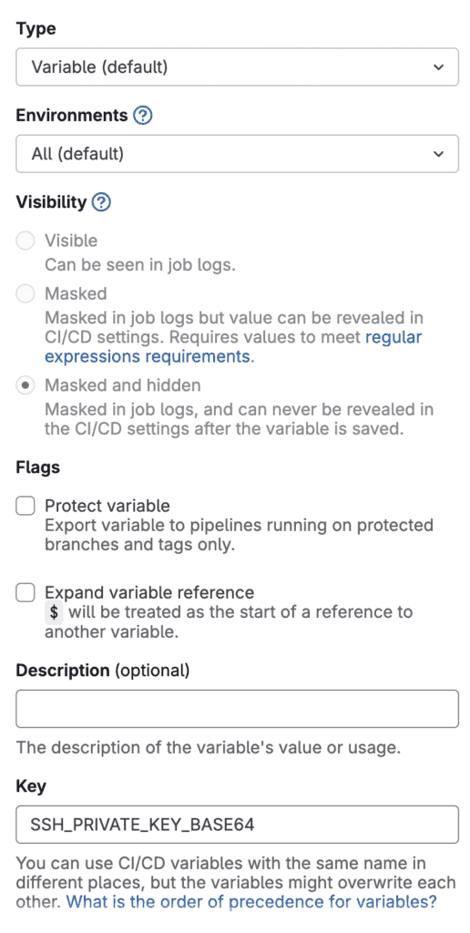 GitLab CI/CD - SSH Private Key Variable