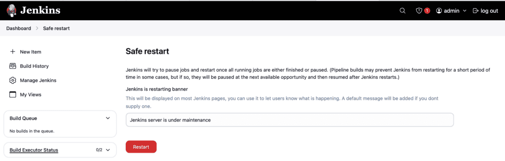 jenkins server restart