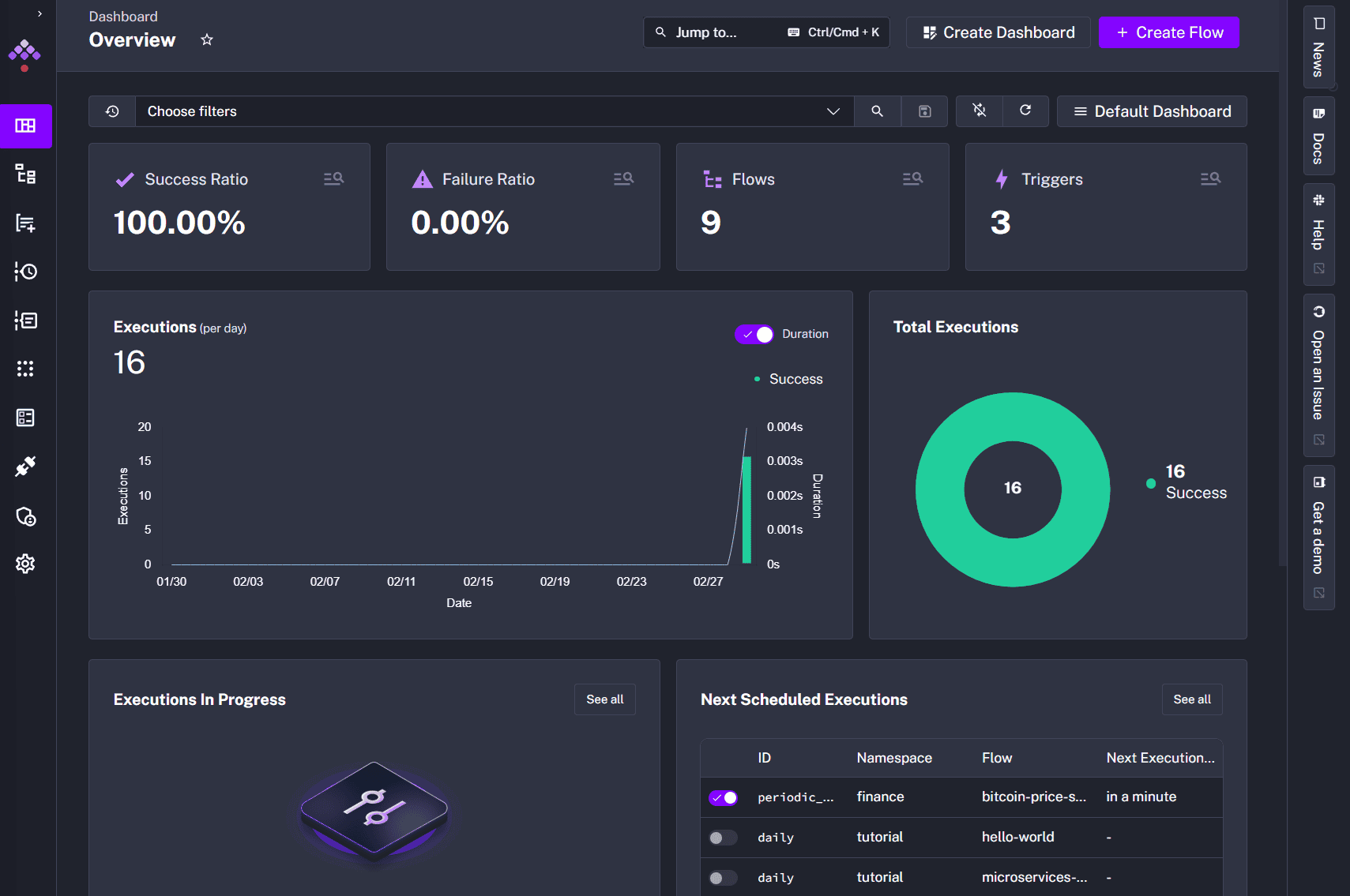 image showing the main page to Kestra workflow automation platform
