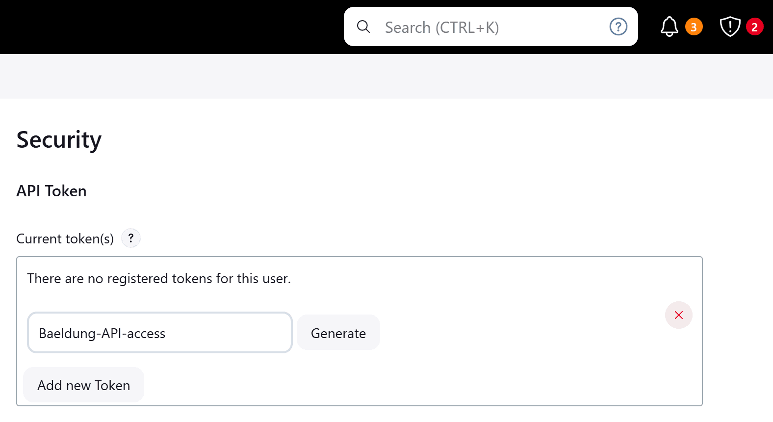 生成 API token