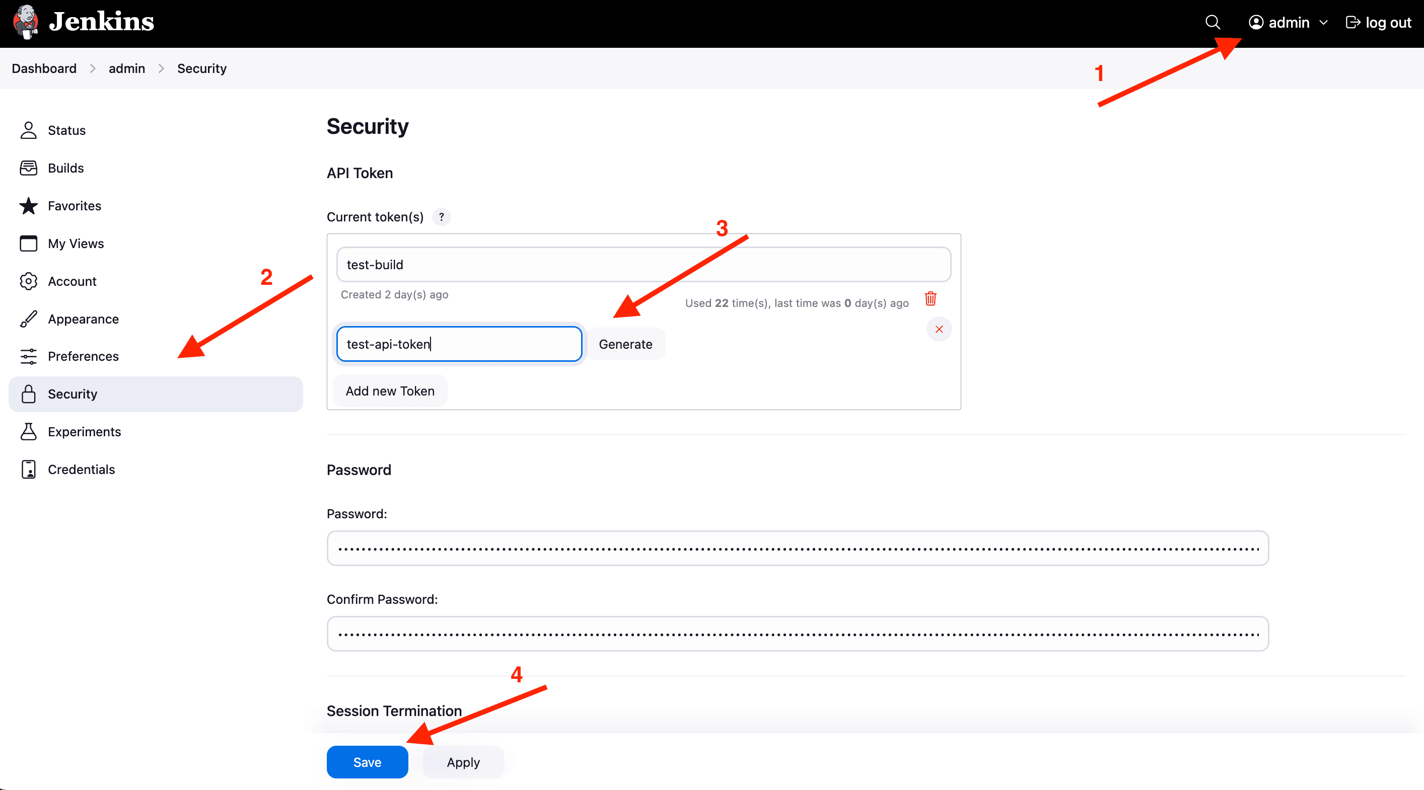 New API token